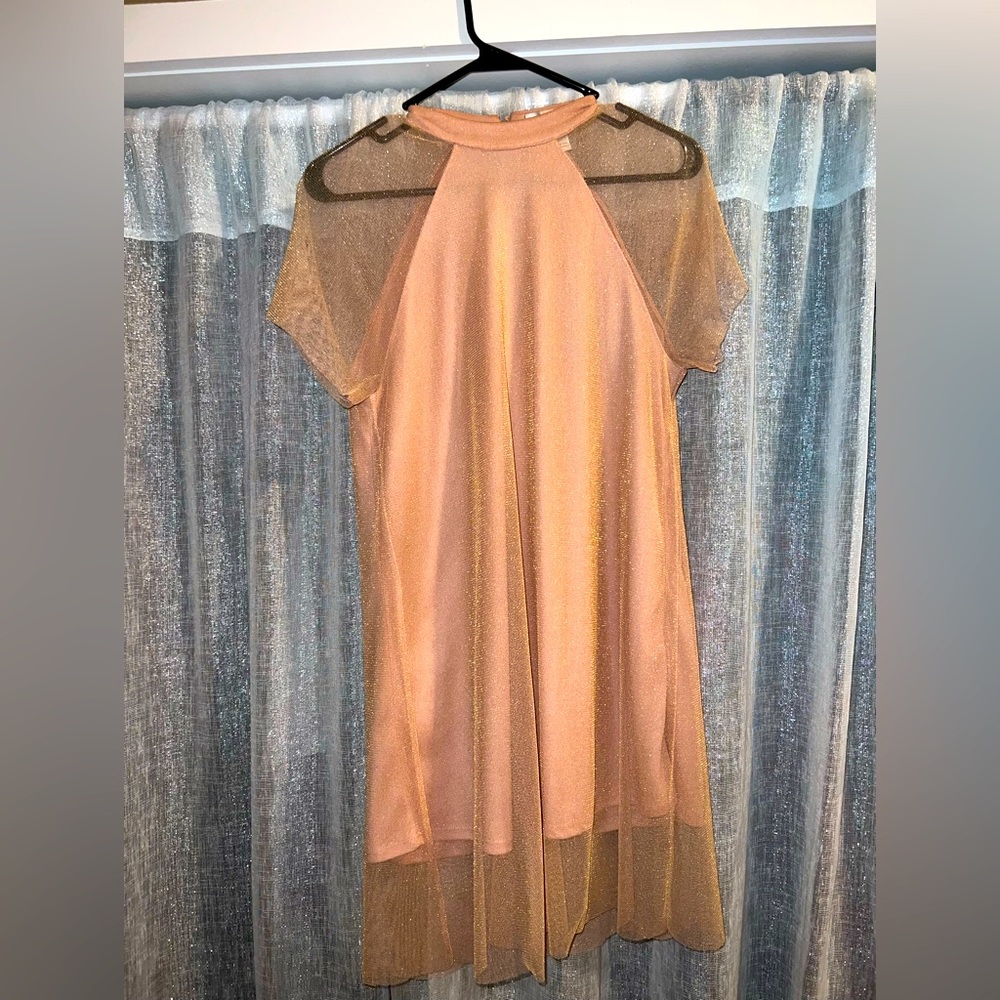 Pink Shimmer Midi Dress.